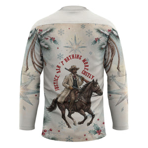 Bass Reeves Christmas Hockey Jersey Old West Deputy Lawman Pine Branch Winter Holiday