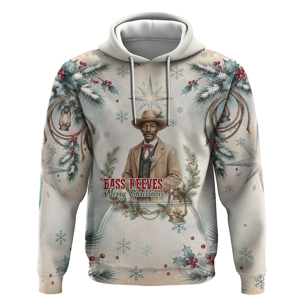Bass Reeves Christmas Hoodie Old West Deputy Lawman Pine Branch Winter Holiday
