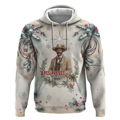 Bass Reeves Christmas Hoodie Old West Deputy Lawman Pine Branch Winter Holiday