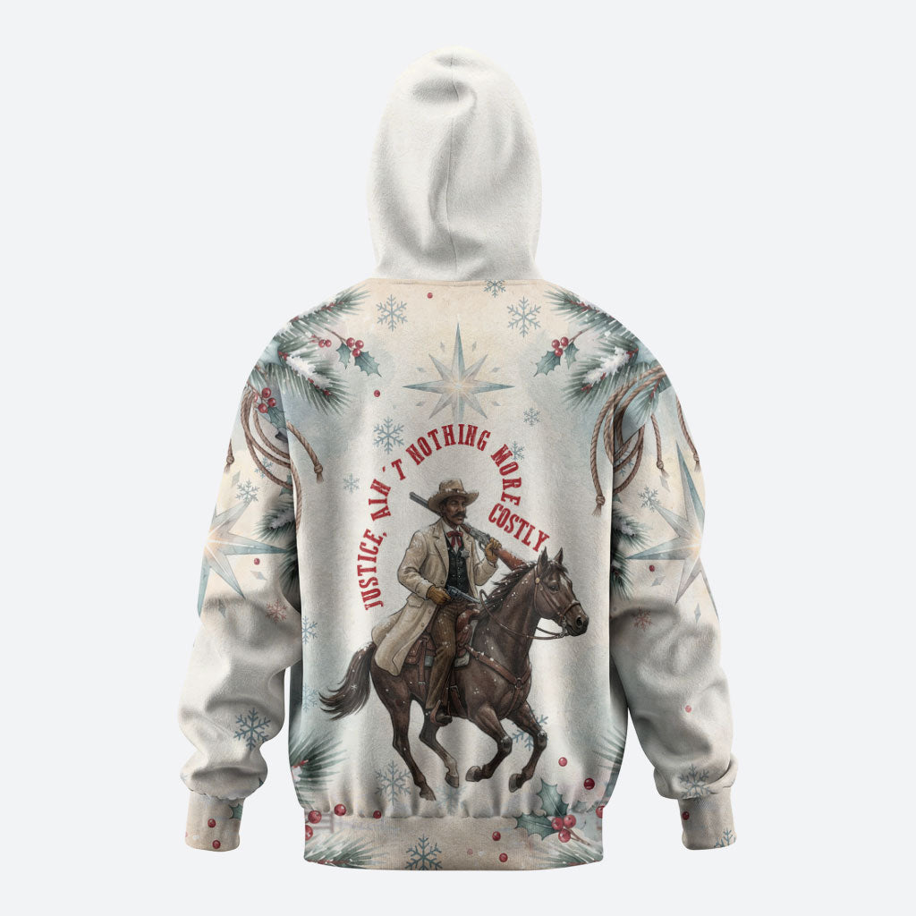 Bass Reeves Christmas Hoodie Old West Deputy Lawman Pine Branch Winter Holiday
