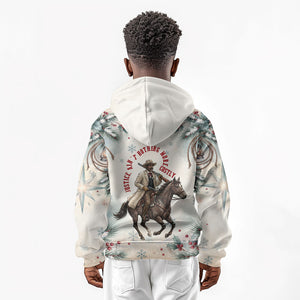 Bass Reeves Christmas Kid Hoodie Old West Deputy Lawman Pine Branch Winter Holiday