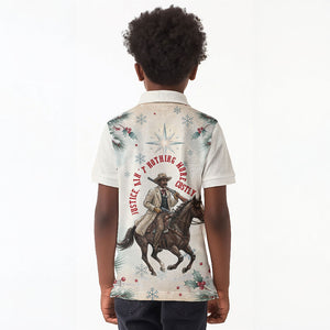 Bass Reeves Christmas Kid Polo Shirt Old West Deputy Lawman Pine Branch Winter Holiday