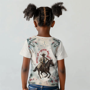 Bass Reeves Christmas Kid T shirt Old West Deputy Lawman Pine Branch Winter Holiday
