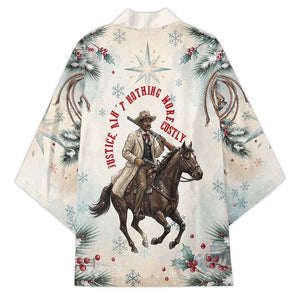Bass Reeves Christmas Kimono Old West Deputy Lawman Pine Branch Winter Holiday