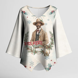 Bass Reeves Christmas Kimono Sleeve Blouse Old West Deputy Lawman Pine Branch Winter Holiday