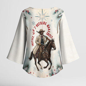 Bass Reeves Christmas Kimono Sleeve Blouse Old West Deputy Lawman Pine Branch Winter Holiday