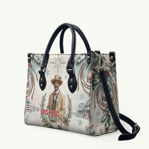 Bass Reeves Christmas Leather Bag Old West Deputy Lawman Pine Branch Winter Holiday
