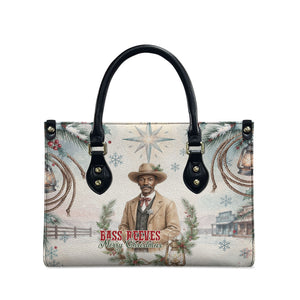 Bass Reeves Christmas Leather Bag Old West Deputy Lawman Pine Branch Winter Holiday
