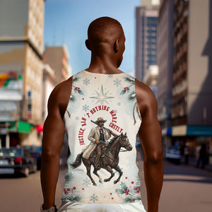 Bass Reeves Christmas Men Tank Top Old West Deputy Lawman Pine Branch Winter Holiday