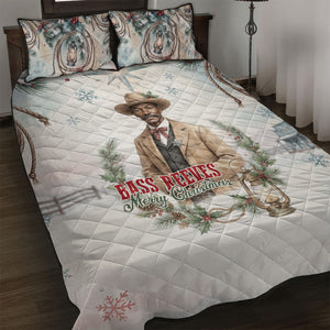 Bass Reeves Christmas Quilt Bed Set Old West Deputy Lawman Pine Branch Winter Holiday