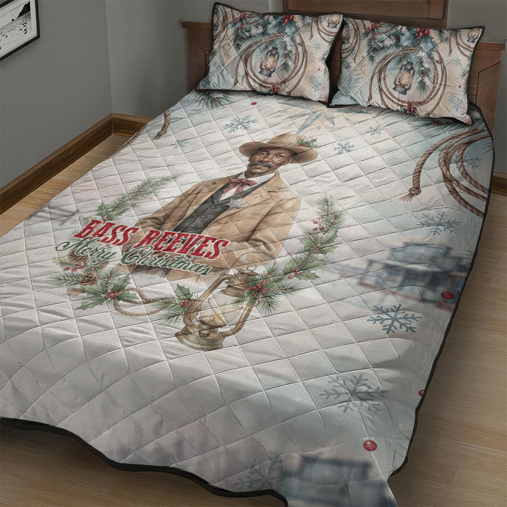 Bass Reeves Christmas Quilt Bed Set Old West Deputy Lawman Pine Branch Winter Holiday