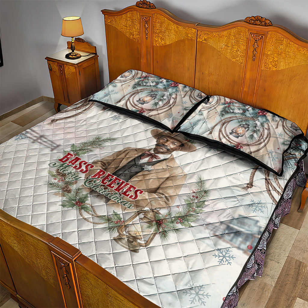 Bass Reeves Christmas Quilt Bed Set Old West Deputy Lawman Pine Branch Winter Holiday