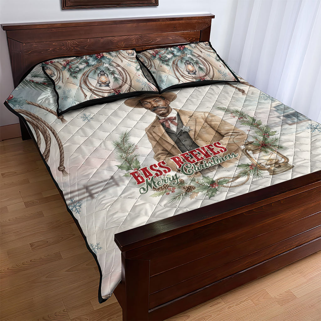 Bass Reeves Christmas Quilt Bed Set Old West Deputy Lawman Pine Branch Winter Holiday