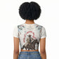 Bass Reeves Christmas Raglan Cropped T shirt Old West Deputy Lawman Pine Branch Winter Holiday