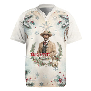 Bass Reeves Christmas Rugby Jersey Old West Deputy Lawman Pine Branch Winter Holiday