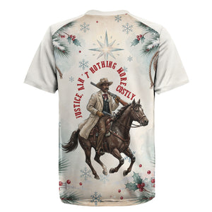 Bass Reeves Christmas Rugby Jersey Old West Deputy Lawman Pine Branch Winter Holiday