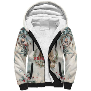 Bass Reeves Christmas Sherpa Hoodie Old West Deputy Lawman Pine Branch Winter Holiday
