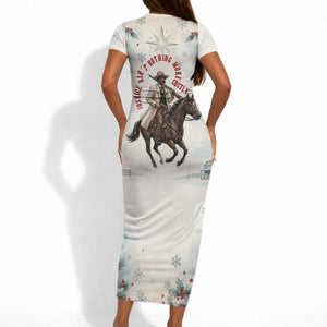 Bass Reeves Christmas Short Sleeve Bodycon Dress Old West Deputy Lawman Pine Branch Winter Holiday