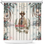 Bass Reeves Christmas Shower Curtain Old West Deputy Lawman Pine Branch Winter Holiday