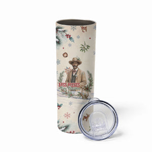 Bass Reeves Christmas Skinny Tumbler Old West Deputy Lawman Pine Branch Winter Holiday