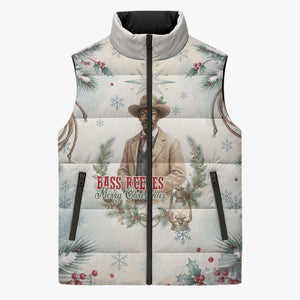 Bass Reeves Christmas Sleeveless Puffer Jacket Old West Deputy Lawman Pine Branch Winter Holiday