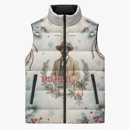 Bass Reeves Christmas Sleeveless Puffer Jacket Old West Deputy Lawman Pine Branch Winter Holiday