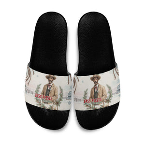 Bass Reeves Christmas Slide Sandals Old West Deputy Lawman Pine Branch Winter Holiday