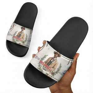 Bass Reeves Christmas Slide Sandals Old West Deputy Lawman Pine Branch Winter Holiday