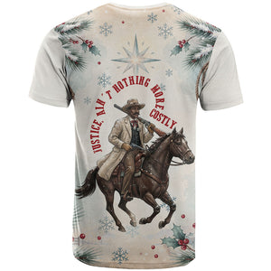 Bass Reeves Christmas T shirt Old West Deputy Lawman Pine Branch Winter Holiday
