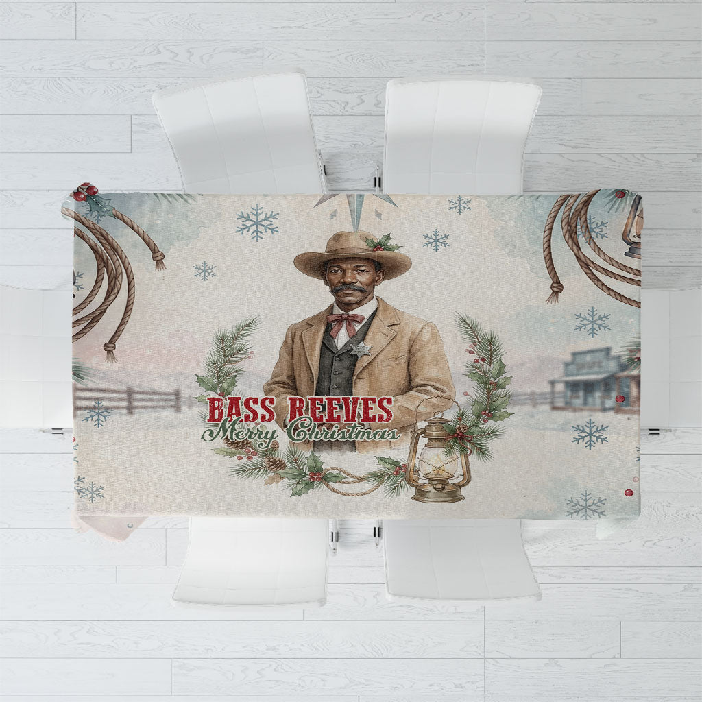 Bass Reeves Christmas Tablecloth Old West Deputy Lawman Pine Branch Winter Holiday
