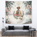 Bass Reeves Christmas Tapestry Old West Deputy Lawman Pine Branch Winter Holiday