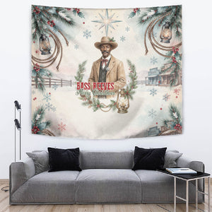 Bass Reeves Christmas Tapestry Old West Deputy Lawman Pine Branch Winter Holiday