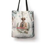Bass Reeves Christmas Tote Bag Old West Deputy Lawman Pine Branch Winter Holiday