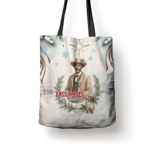 Bass Reeves Christmas Tote Bag Old West Deputy Lawman Pine Branch Winter Holiday
