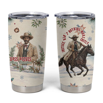 Bass Reeves Christmas Tumbler Cup Old West Deputy Lawman Pine Branch Winter Holiday