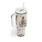 Bass Reeves Christmas Tumbler With Handle Old West Deputy Lawman Pine Branch Winter Holiday