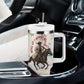 Bass Reeves Christmas Tumbler With Handle Old West Deputy Lawman Pine Branch Winter Holiday