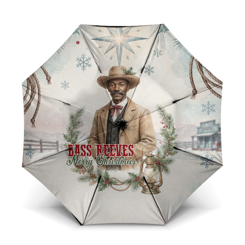 Bass Reeves Christmas Umbrella Old West Deputy Lawman Pine Branch Winter Holiday