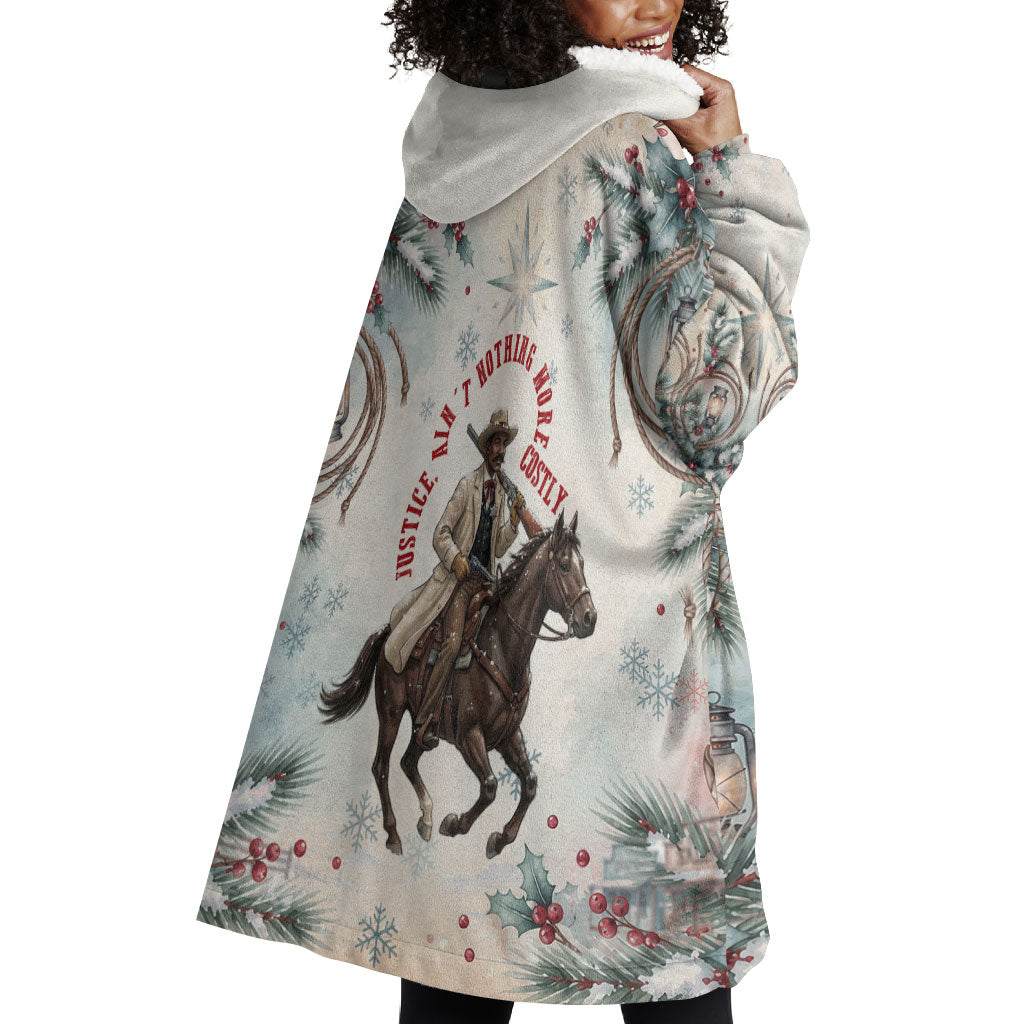 Bass Reeves Christmas Wearable Blanket Hoodie Old West Deputy Lawman Pine Branch Winter Holiday