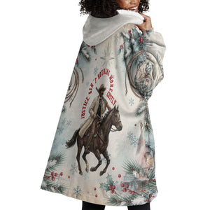 Bass Reeves Christmas Wearable Blanket Hoodie Old West Deputy Lawman Pine Branch Winter Holiday