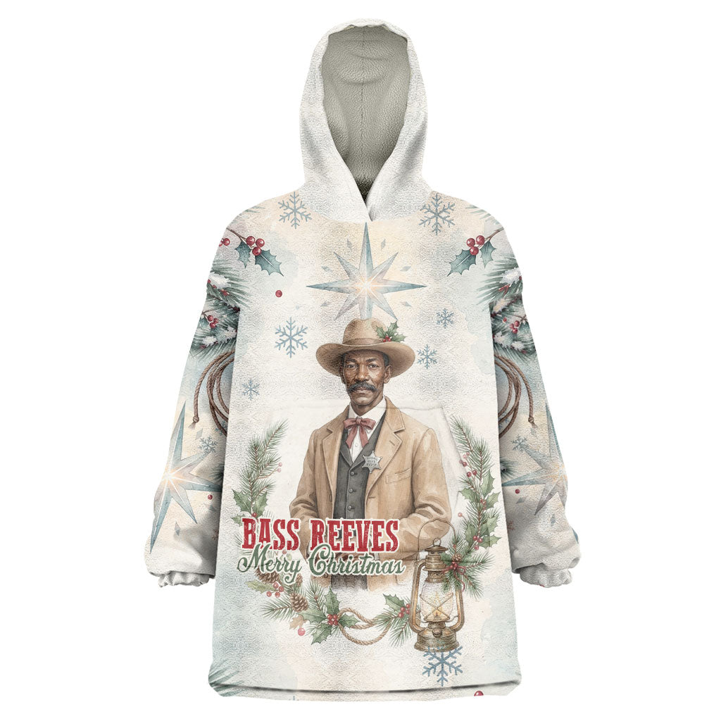Bass Reeves Christmas Wearable Blanket Hoodie Old West Deputy Lawman Pine Branch Winter Holiday