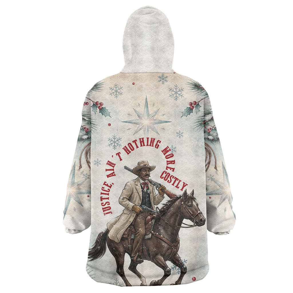 Bass Reeves Christmas Wearable Blanket Hoodie Old West Deputy Lawman Pine Branch Winter Holiday