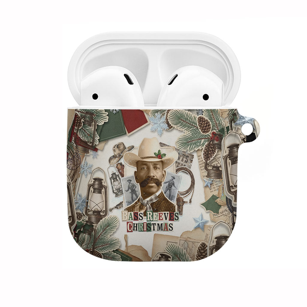Bass Reeves Christmas AirPods Case Old West Marshal Frontier Collage Vintage