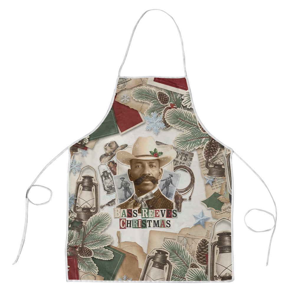 Bass Reeves Christmas Apron Old West Marshal Frontier Collage Vintage