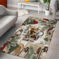 Bass Reeves Christmas Area Rug Old West Marshal Frontier Collage Vintage