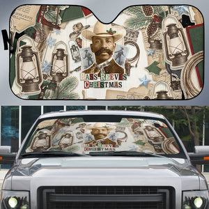 Bass Reeves Christmas Auto Sun Shade Old West Marshal Frontier Collage Vintage
