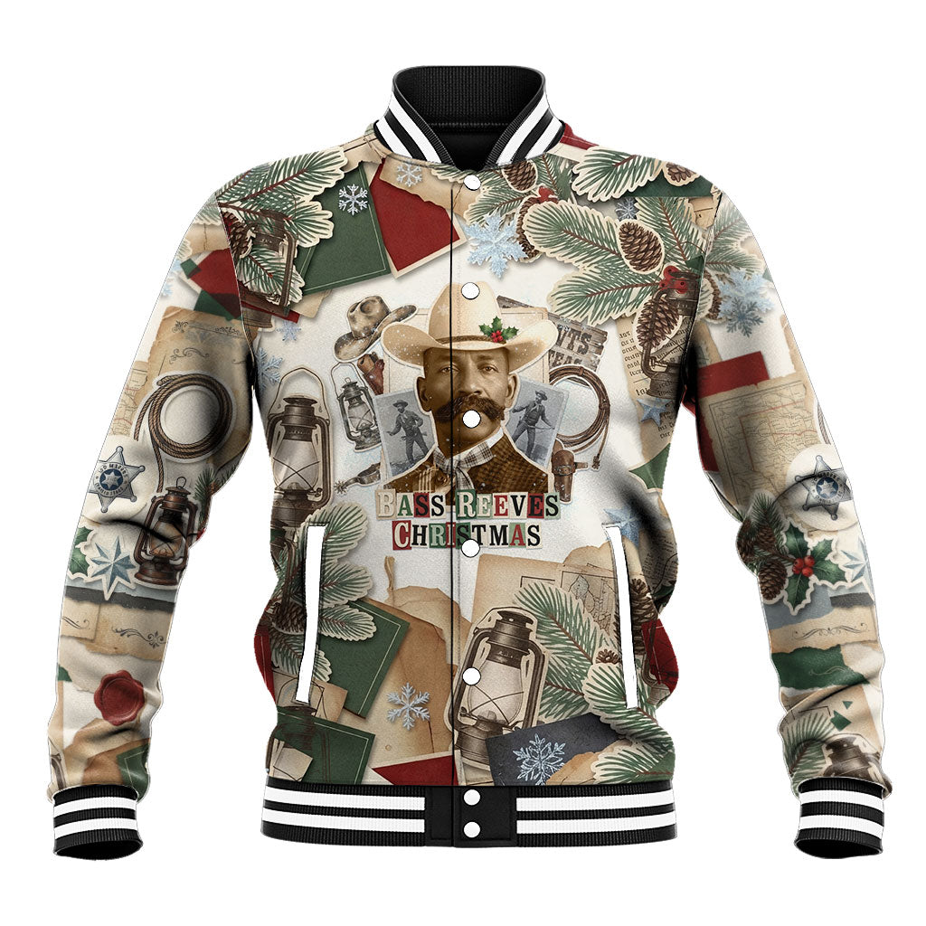 Bass Reeves Christmas Baseball Jacket Old West Marshal Frontier Collage Vintage
