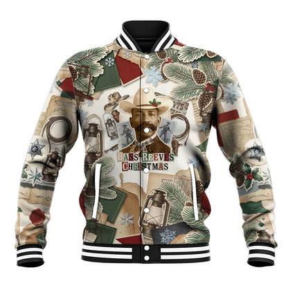 Bass Reeves Christmas Baseball Jacket Old West Marshal Frontier Collage Vintage