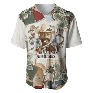 Bass Reeves Christmas Baseball Jersey Old West Marshal Frontier Collage Vintage