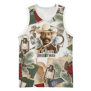 Bass Reeves Christmas Basketball Jersey Old West Marshal Frontier Collage Vintage
